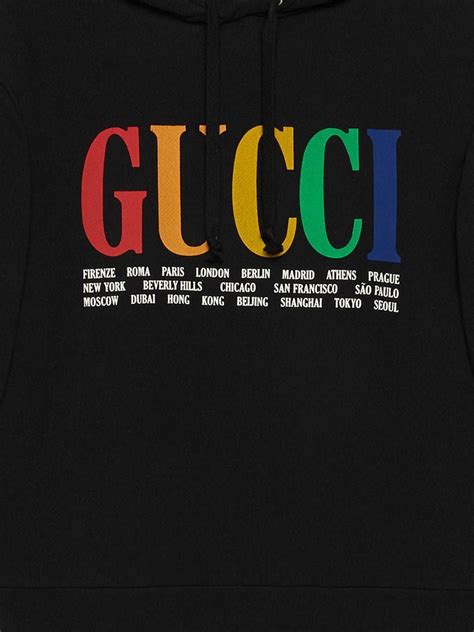 gucci cities sweatshirt black|farfetch Gucci hoodie.